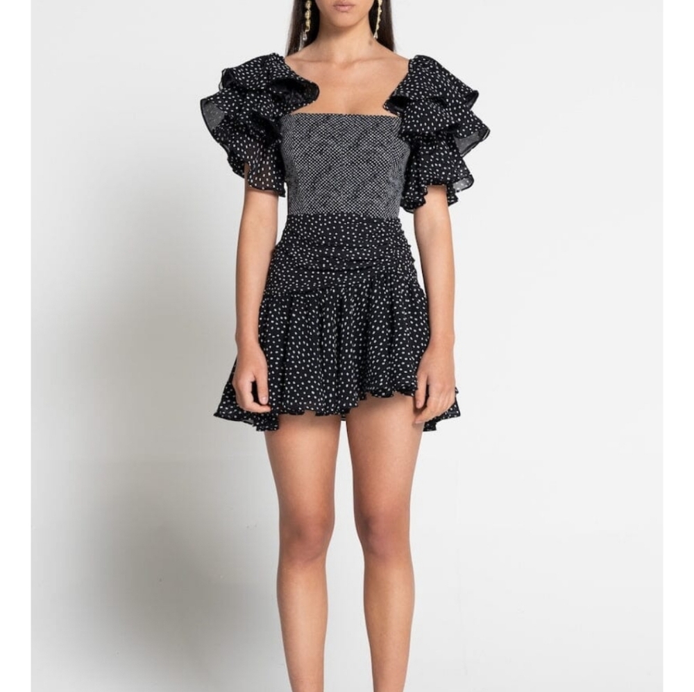 Sofia the label Florence Dress in Black dot